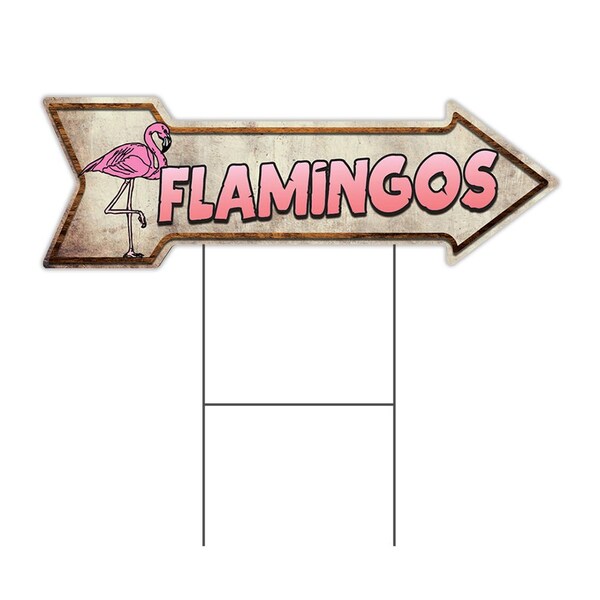 Signmission Flamingos Arrow Yard Sign Funny Home Decor 30in Wide C-ARROW10-999869 - main